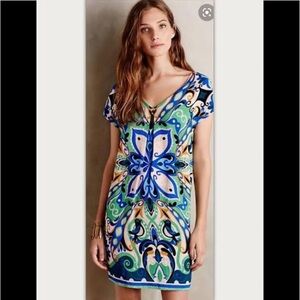 Maeve Blue and Green Patterned Dress Size Small EUC